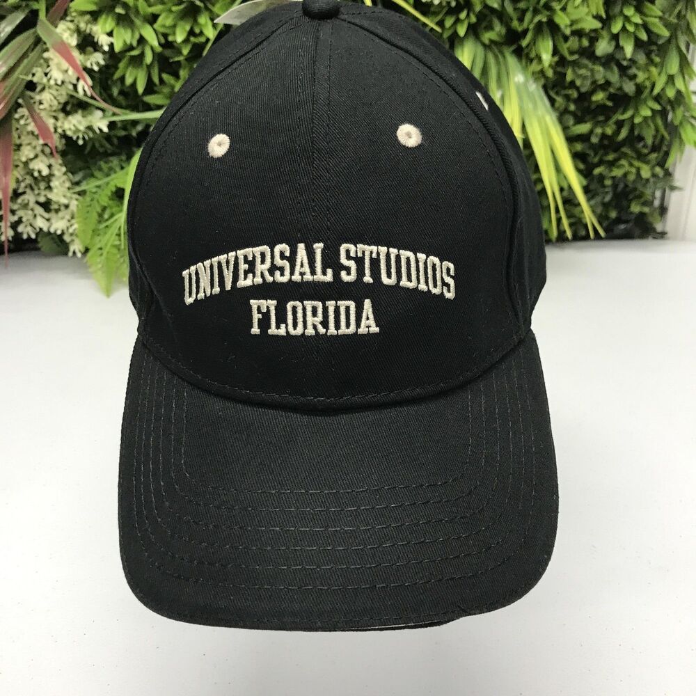 Universal Studios Florida Hat Cap Strap Back Mens One Size Black Embroidered